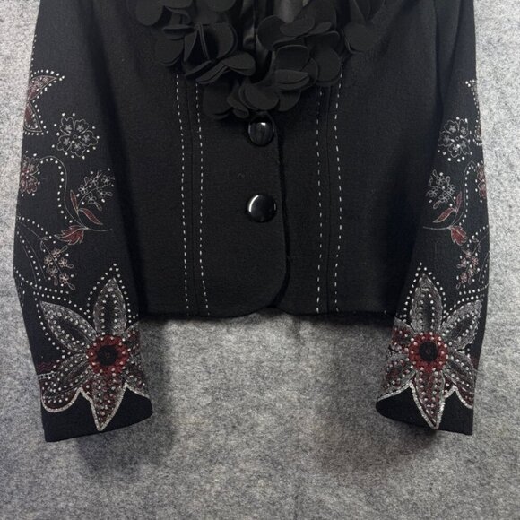 TARSIANI Wool Blend Whimsigoth Y2K Grunge Coat Jacket Made in Italy Size 40 - Picture 3 of 14